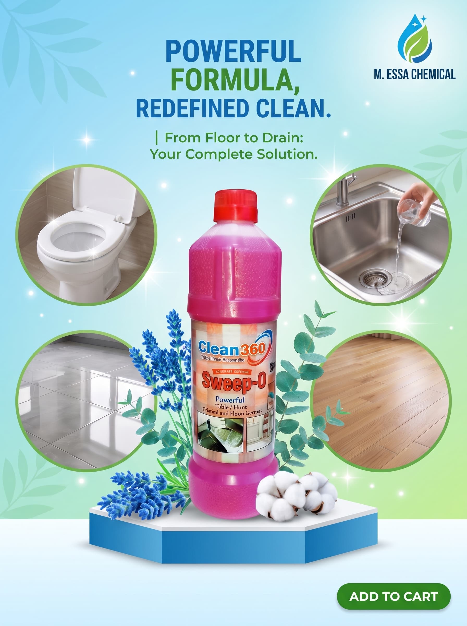 Clean360 Sweep-o Floor & Tile Cleaner for Ceramic Tiles, Marble and Granite Floors