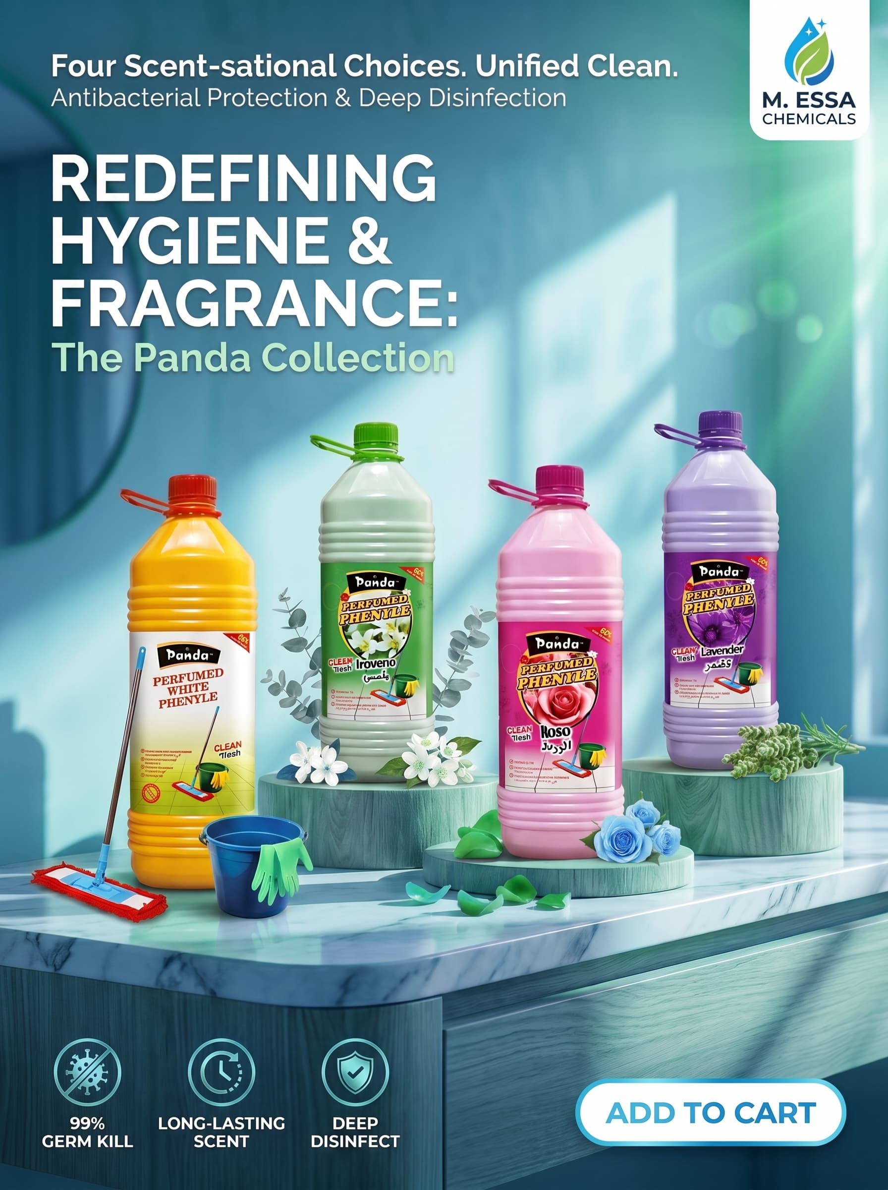 Panda Perfume Phenyl Bottle for Floor Cleaning and Fresh Fragrance