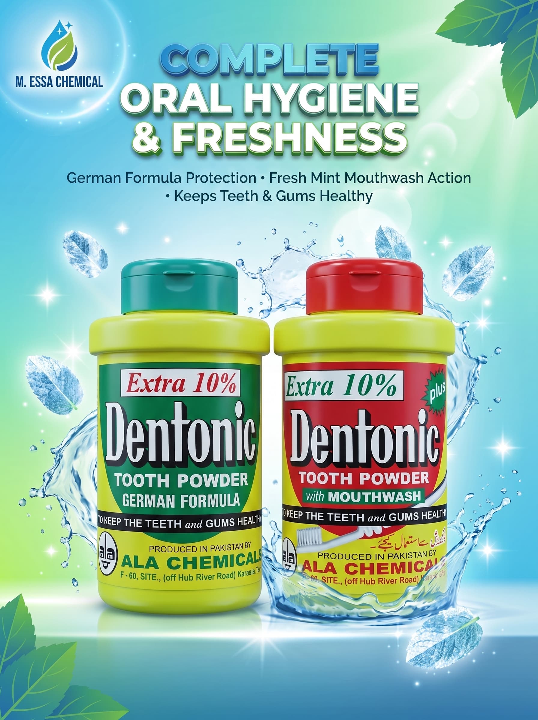 Dentonic Tooth Powder (German Formula & Mouthwash)